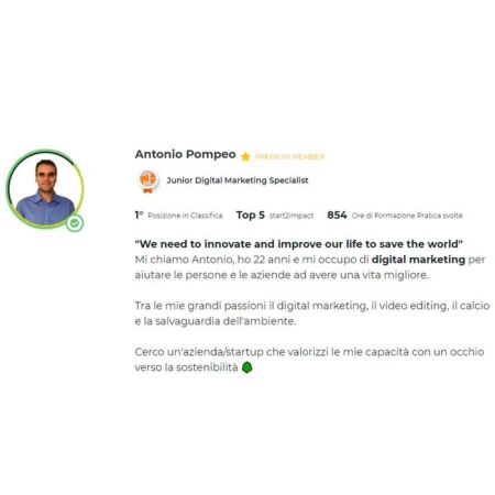 Portfolio start2impact Antonio Pompeo